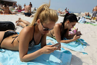 Silicone bra-stuffers  Aletta on the beach
